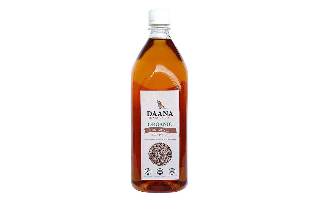 Daana Organic Mustard Oil (Cold Pressed)   Bottle  1 litre
